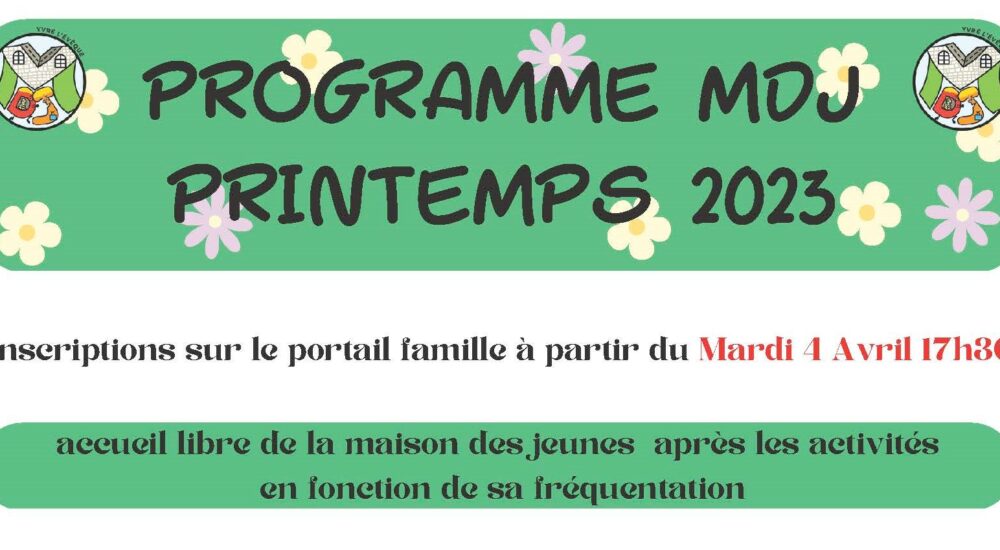 Programme MDJ Printemps 2023