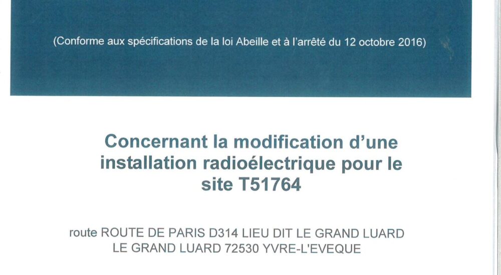 Consultation du dossier de modification d’une installation radioélectrique en mairie