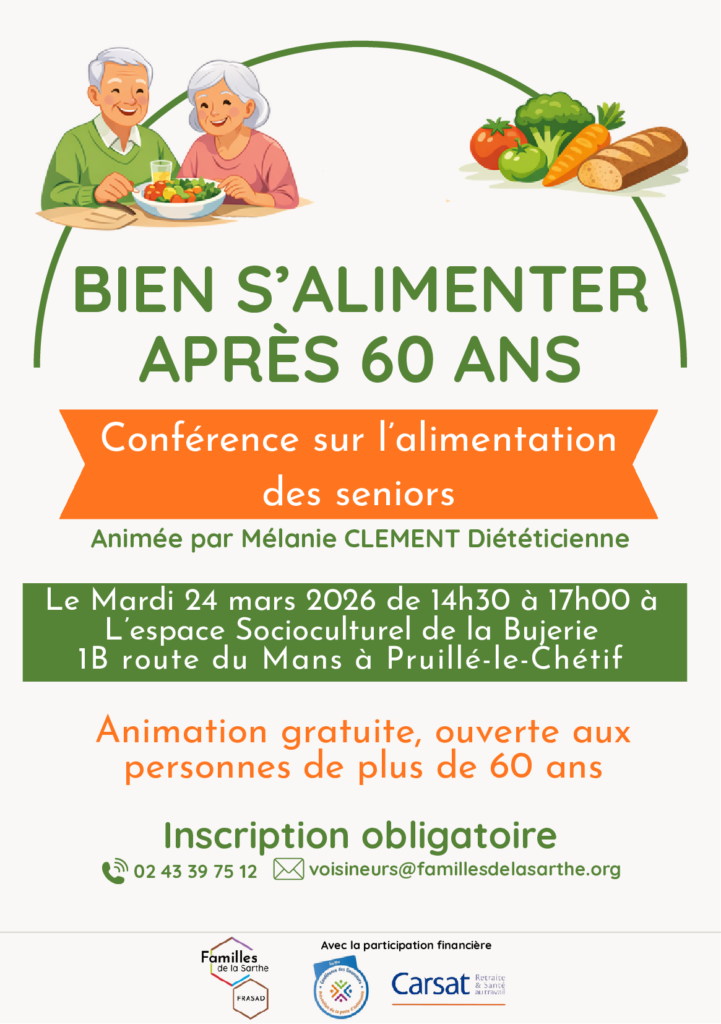 Conférence "Bien s'alimenter après 60 ans" animée par Mélanie CLEMENT, diététicienne
