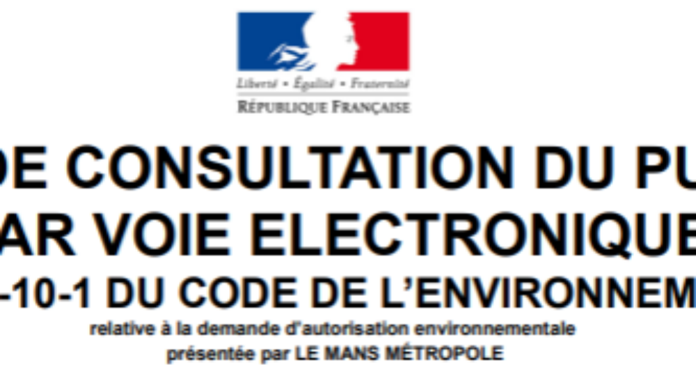 Avis de consultation du public par voie électronique