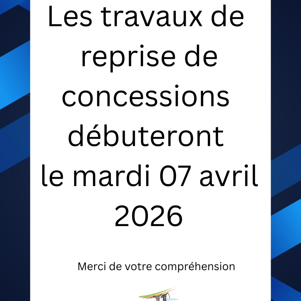 Cimetière – Travaux de reprises des concessions